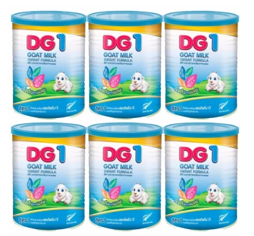 DG อาหารทารกเตรียมจากนมแพะสูตร 1 สำหรับทารกแรกเกิดถึง 1 ปี 800 กรัม รุ่น DG 1 6 กระป๋อง