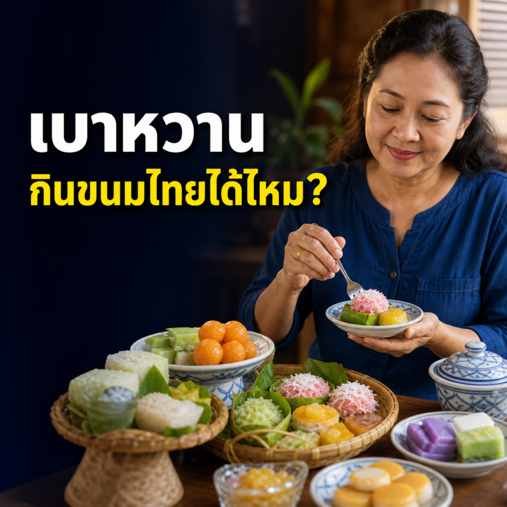 ผู้หญิงไทยเลือกขนมไทยเป็นส่วนเล็กสำหรับวางแผนมื้อเบาหวาน