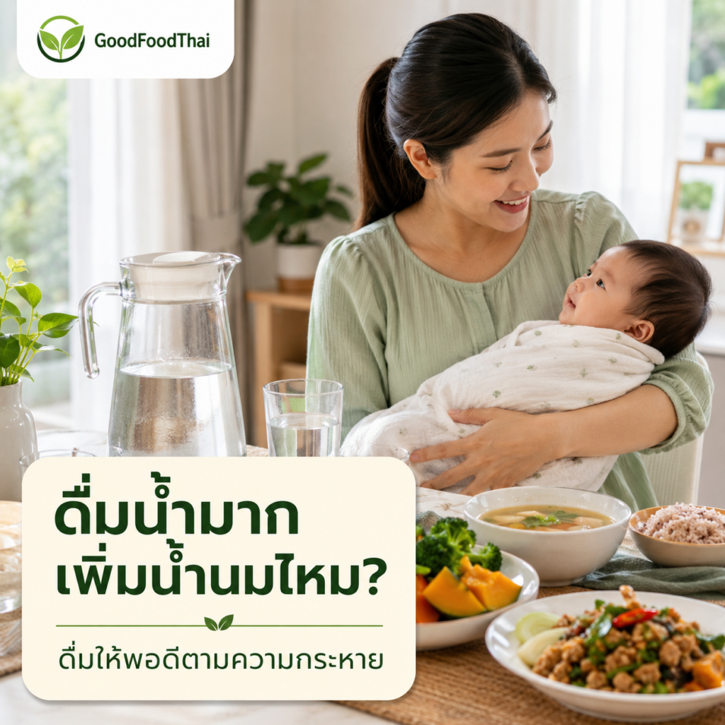 ดื่มน้ำมากเพิ่มน้ำนมไหม? ดื่มให้พอดีตามความกระหาย - GoodFoodThai