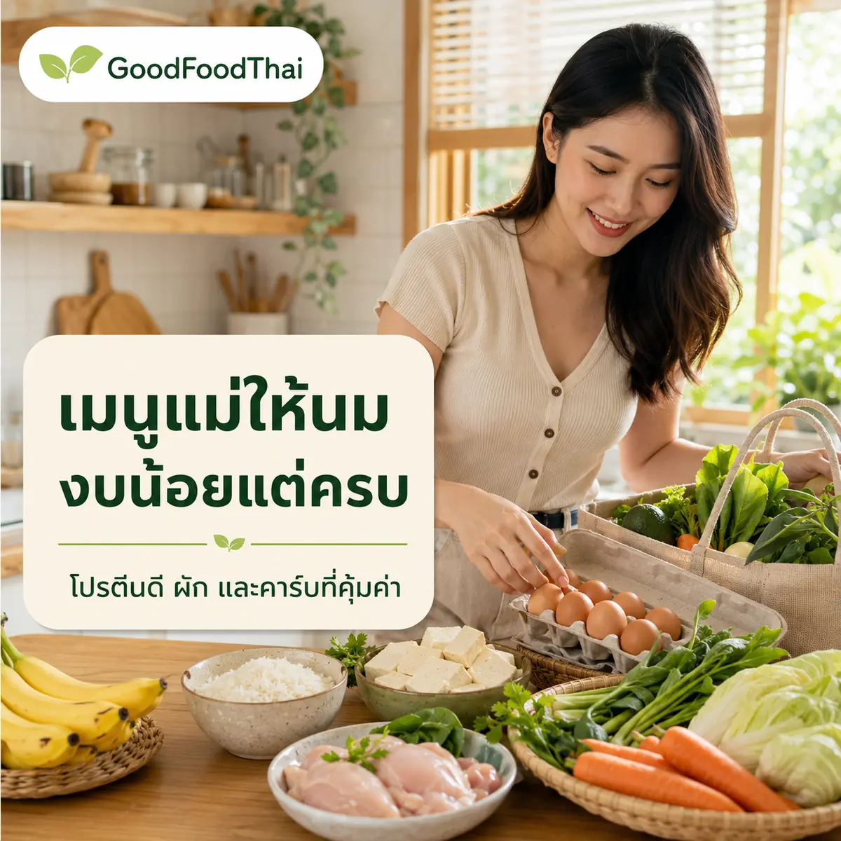 เมนูแม่ให้นมงบน้อย: โปรตีนดี ผัก และคาร์โบไฮเดรตที่คุ้มค่า